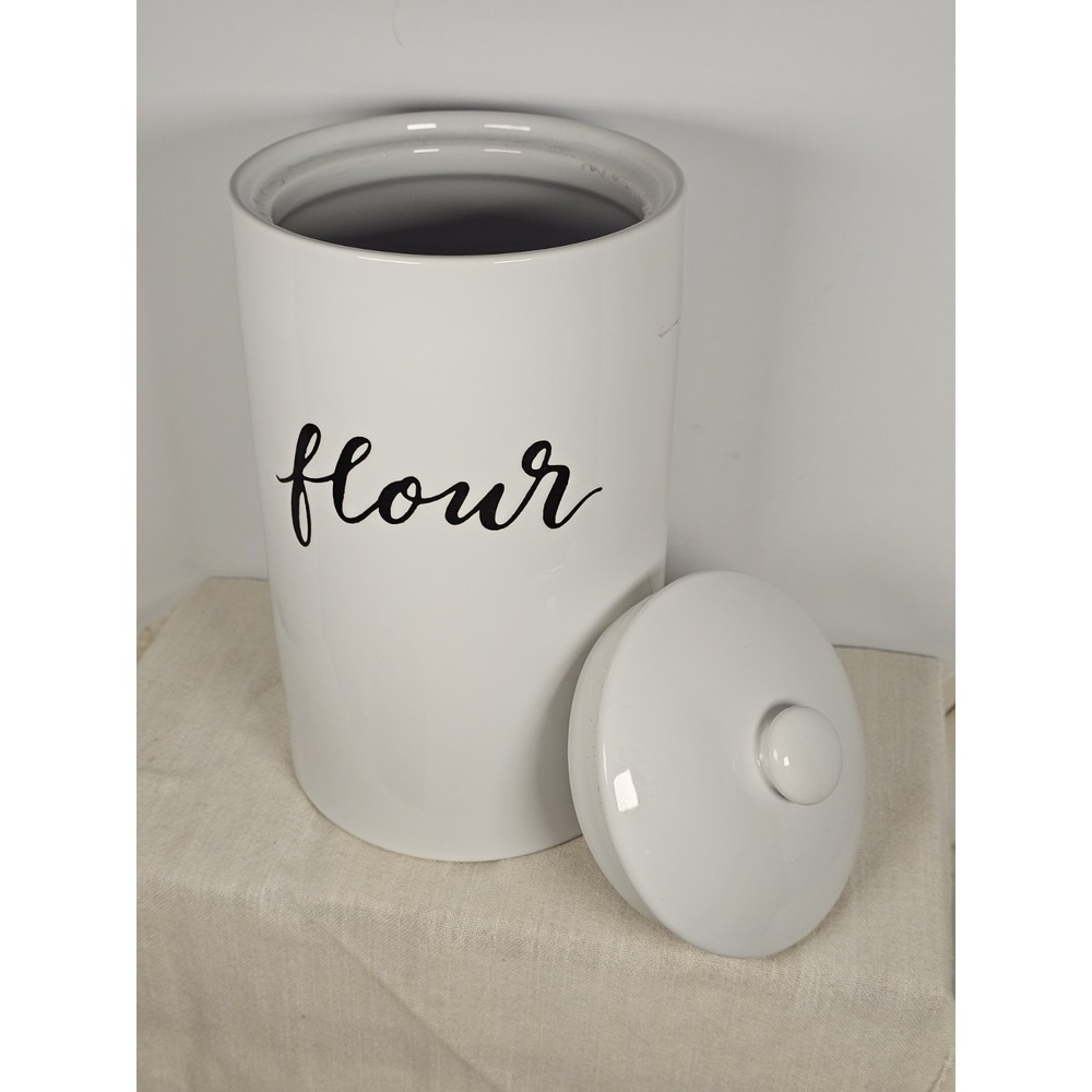 Threshold White Flour Stoneware Storage Container With Lid - Picture 3 of 4